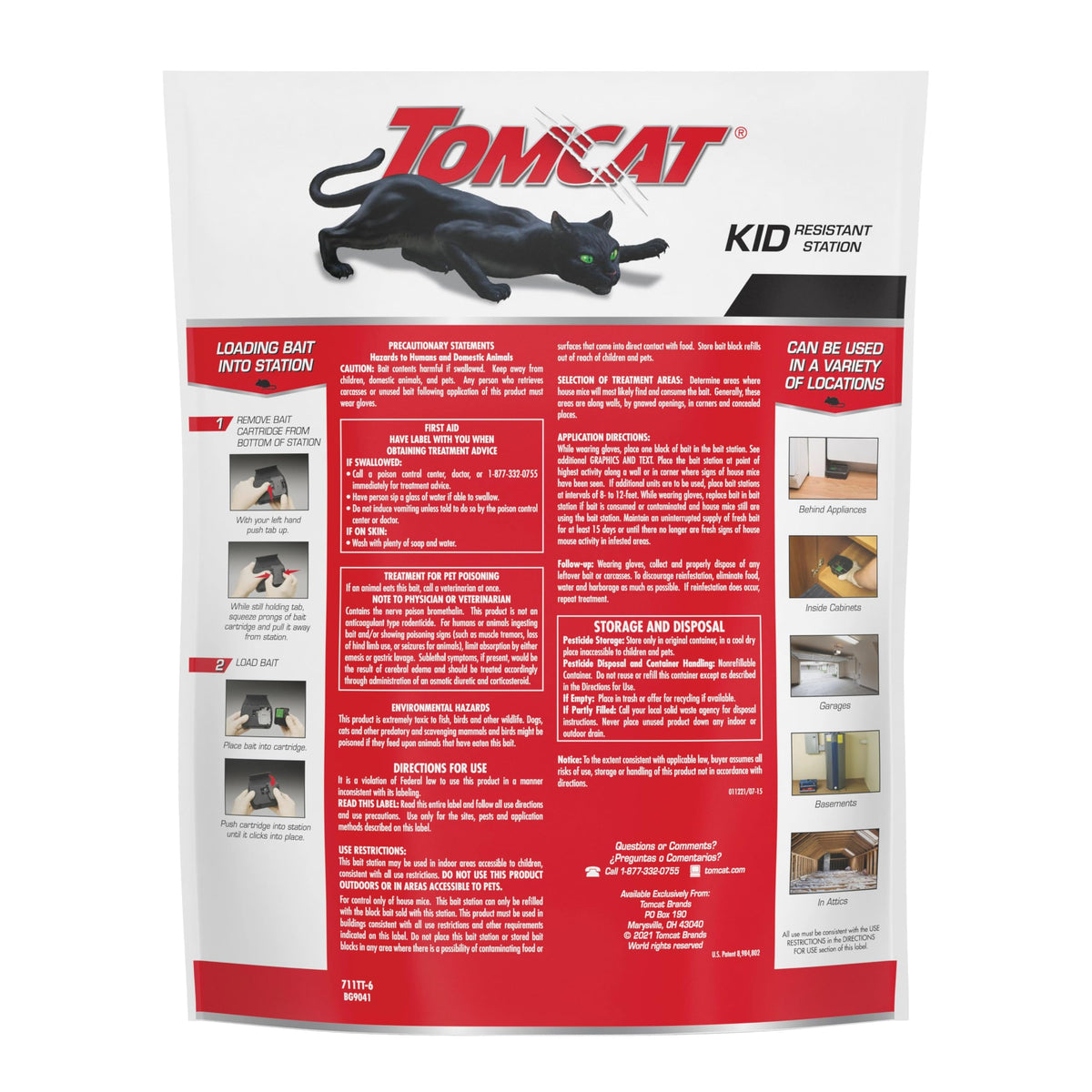 Tomcat Mouse Killer(e) packaging with 32-refill bait blocks.