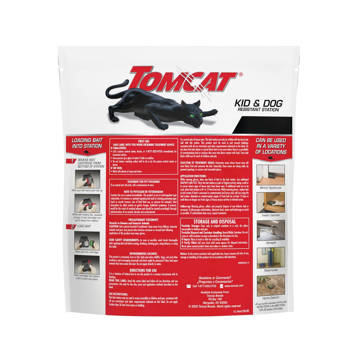 Tomcat Mouse Killer Station clear lid allows easy bait monitoring and timely refills
