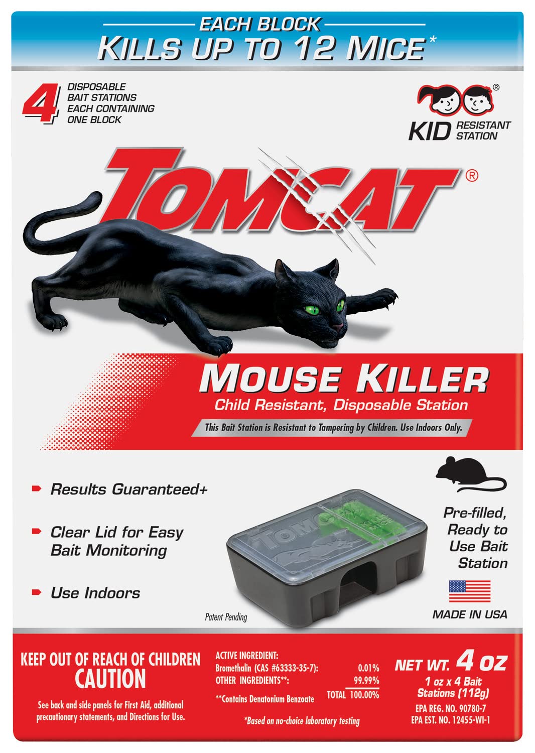 Tomcat Mouse Killer packaging, includes 2-pack with 8 stations.