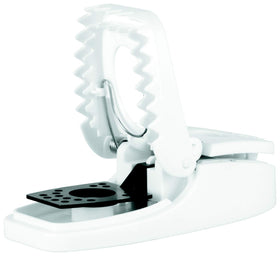 Tomcat Press 'N Set trap front view showing grab-tab for disposal.