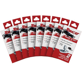 Tomcat Press 'N Set mouse trap for indoor/outdoor use with quick no-touch disposal.