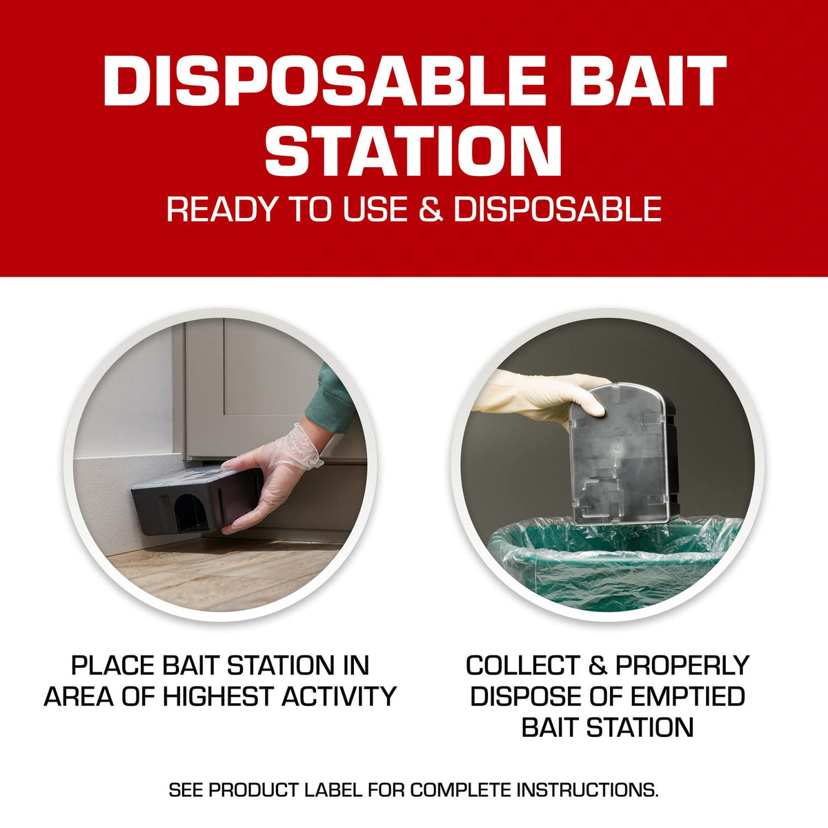 Tomcat Rat & Mouse Killer station placed in basements or garages offers discreet rodent control.