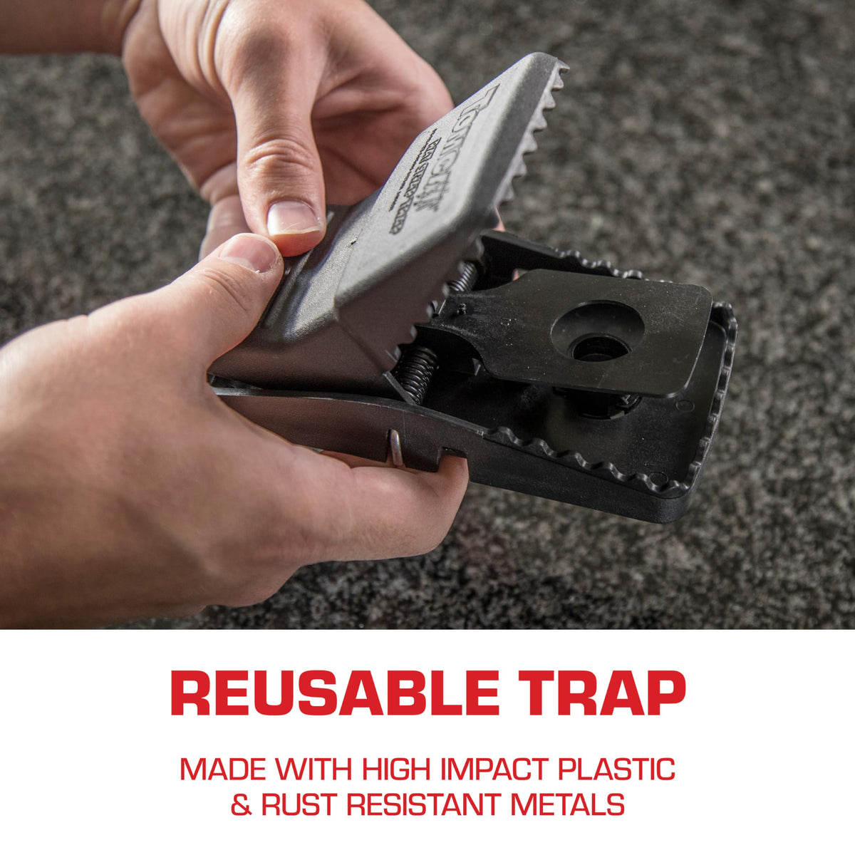 Tomcat Rat Snap Trap durable plastic construction for long-term use
