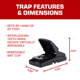 Tomcat Rat Snap Trap placed perpendicular to wall for effective monitoring