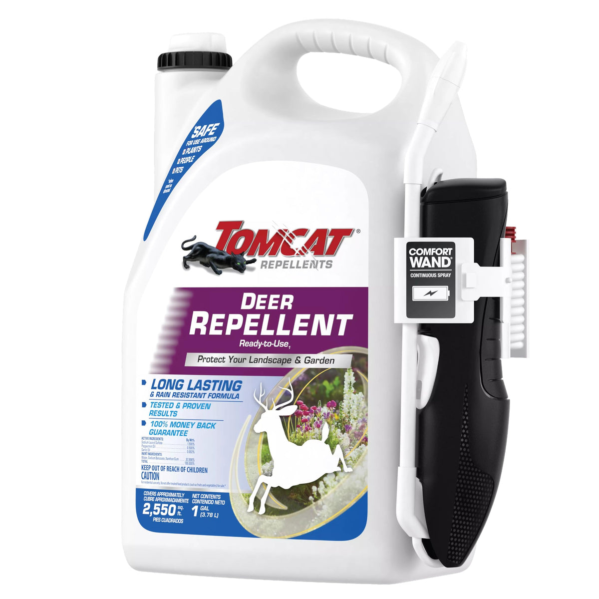 Ready-to-use Tomcat bottle for immediate garden protection.