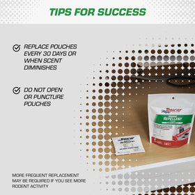 Tomcat Repellent Pouches come in a resealable bag for easy storage.
