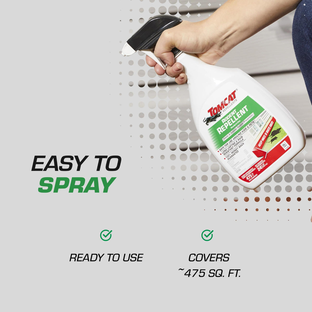 Tomcat repellents packaging-front-view highlights ready-to-use convenience.