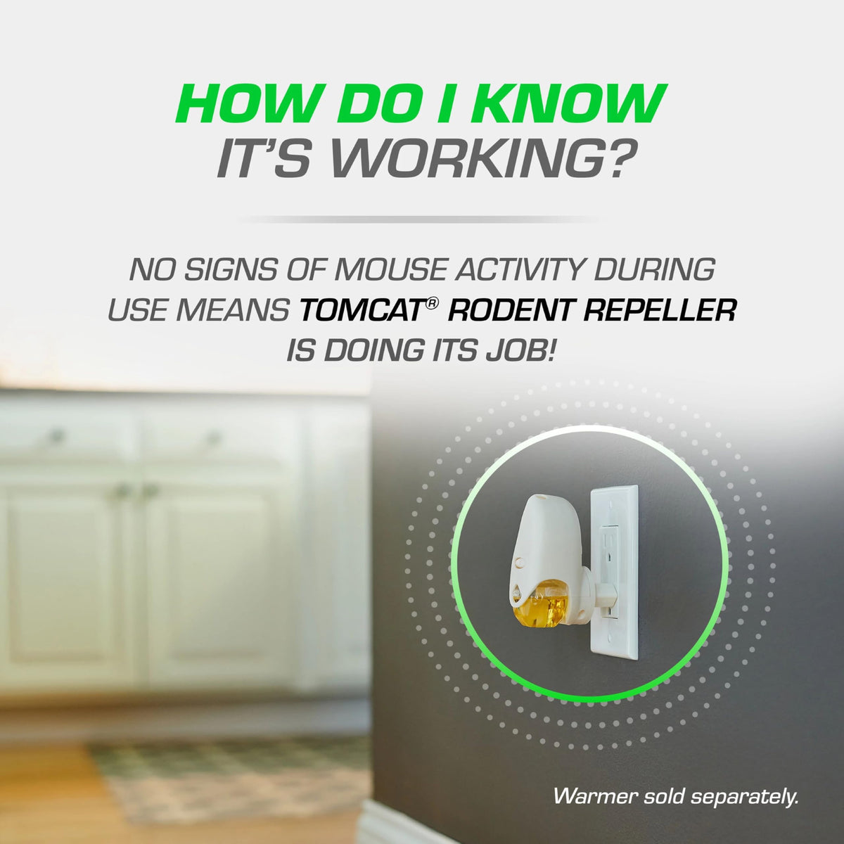 Tomcat Rodent Repeller plugged in outlet distributing lemongrass blend