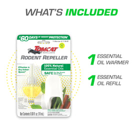Tomcat Rodent Repeller refill bottle included for continuous scent.