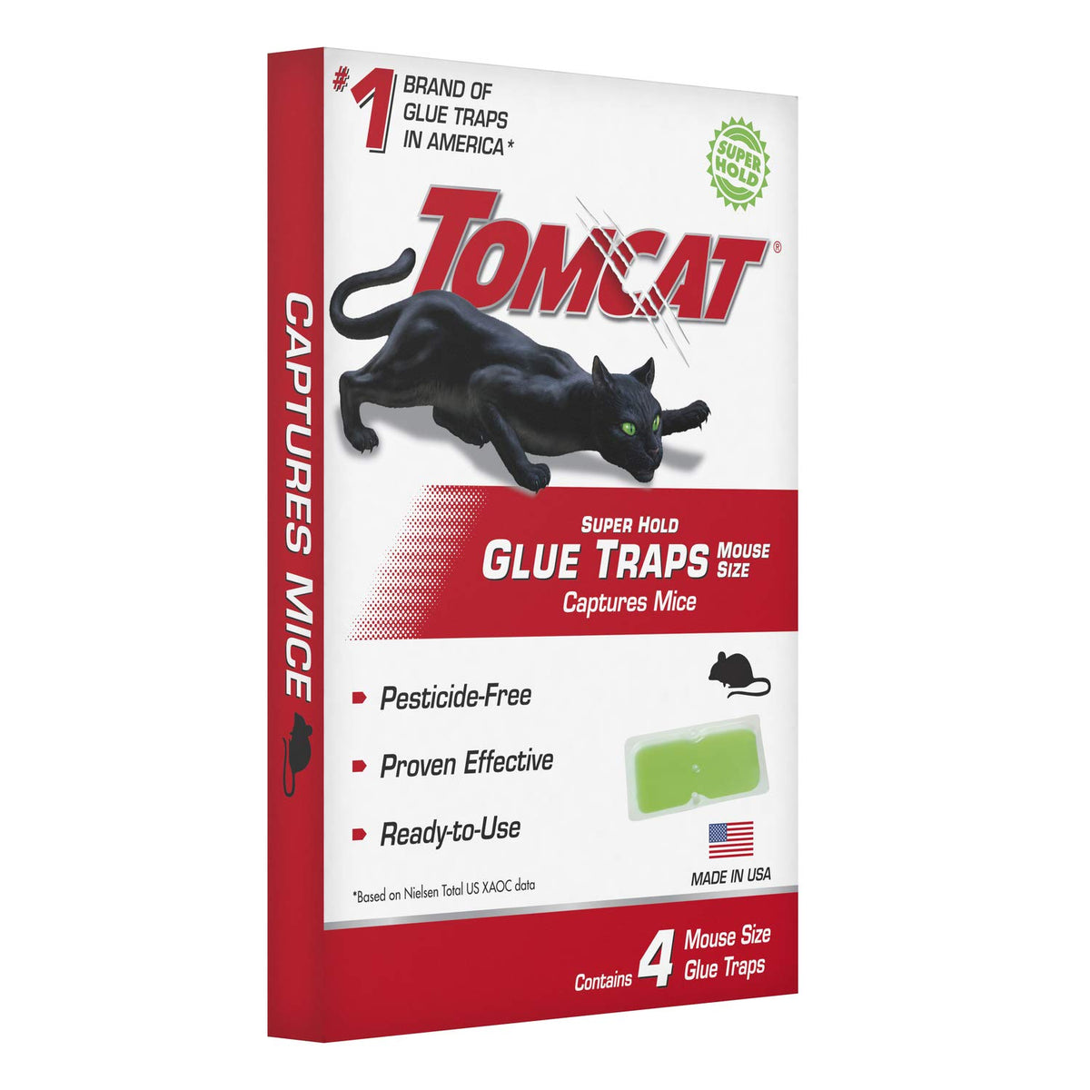Tomcat Super Hold traps placed in pantry for discreet pest control.