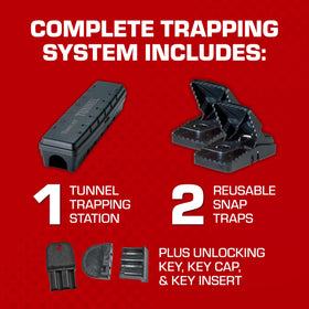 Tomcat Tunnel Trapping System with two snap traps ready for placement.