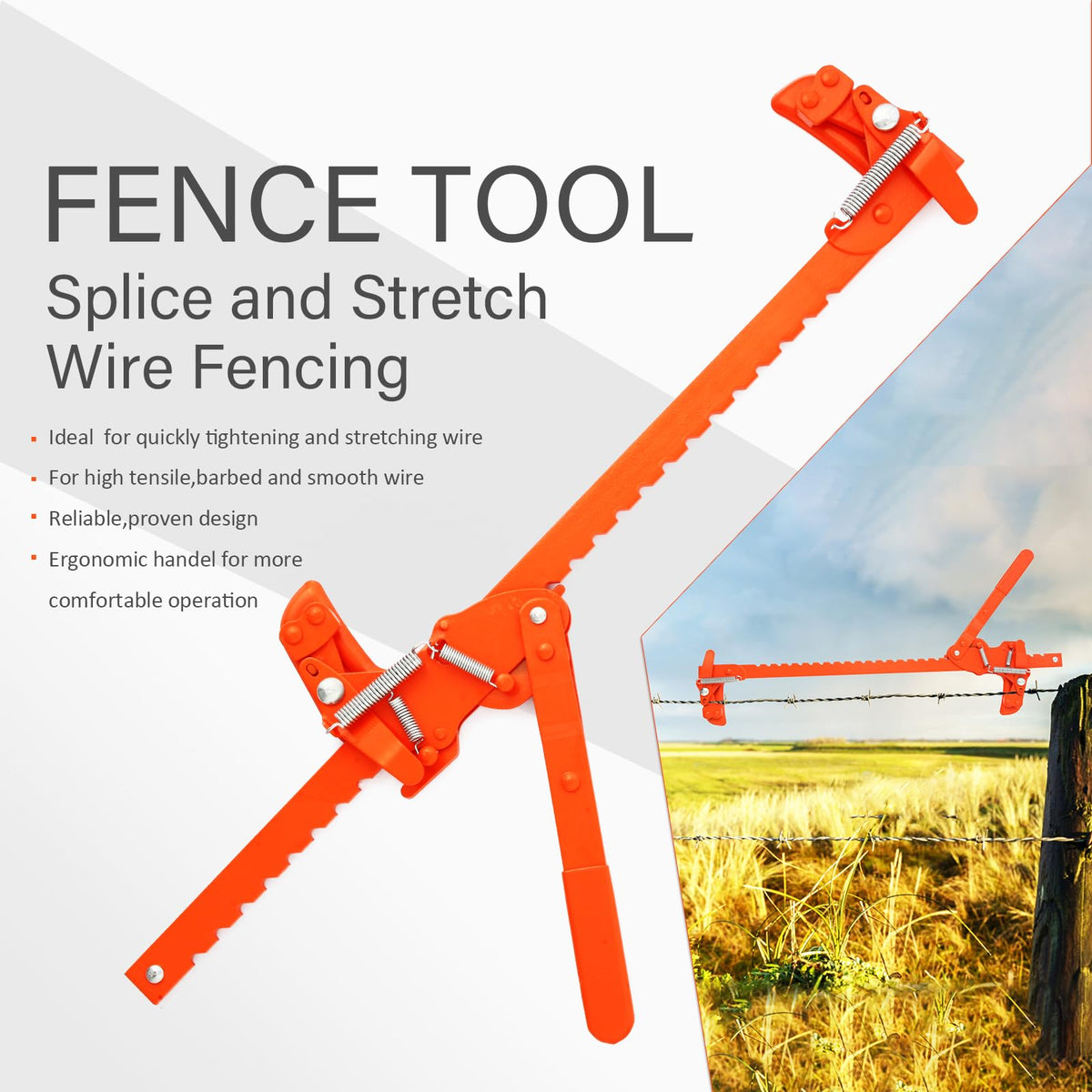 TOMESHA easy-to-use fence tool reduces slack and gaps during installation