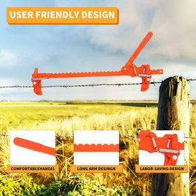 TOMESHA fence splicer with tightening assembly ensures even tension along adjacent wires