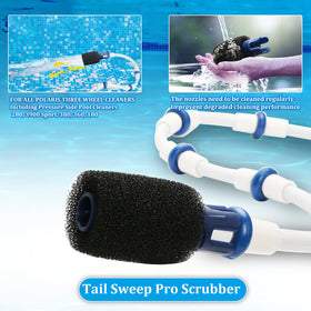 TOMLEND Tail Sweep Pro scrubber for Polaris 180 enables tight-space cleaning