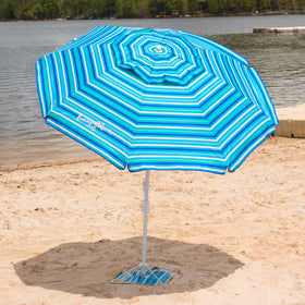 Tommy Bahama AnchorX umbrella pole tilt offers flexible shade from any angle.