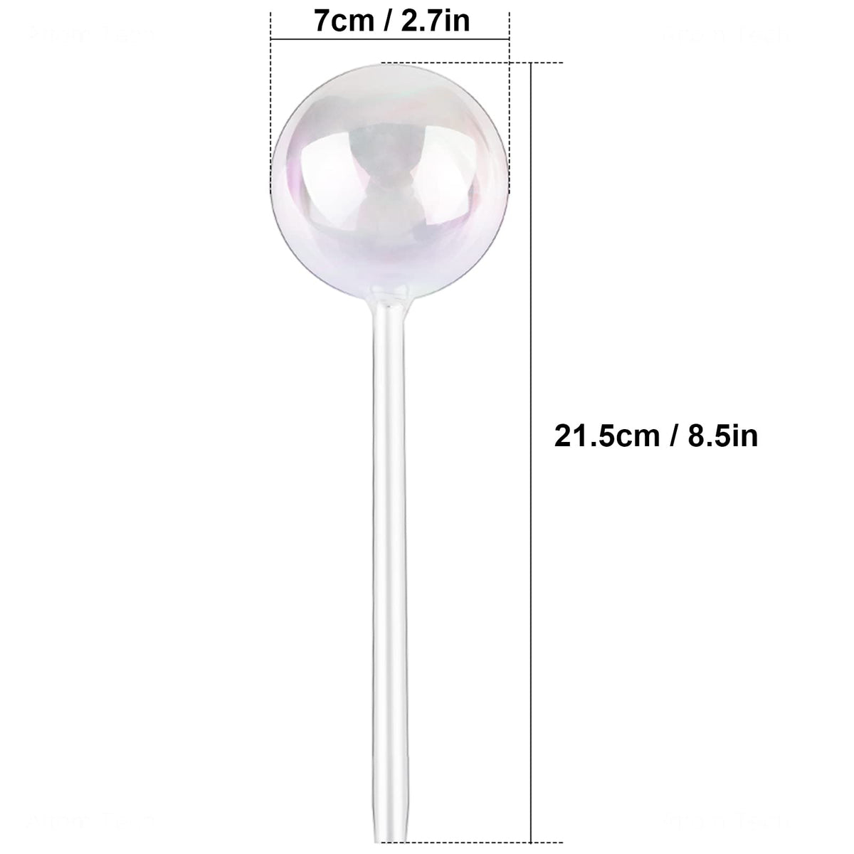 Tomorotec rainbow glass self-watering spike provides decorative appeal in pots.