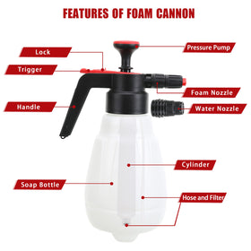 TOMTOOL foam sprayer nozzle attachment enables customized foam or water spray
