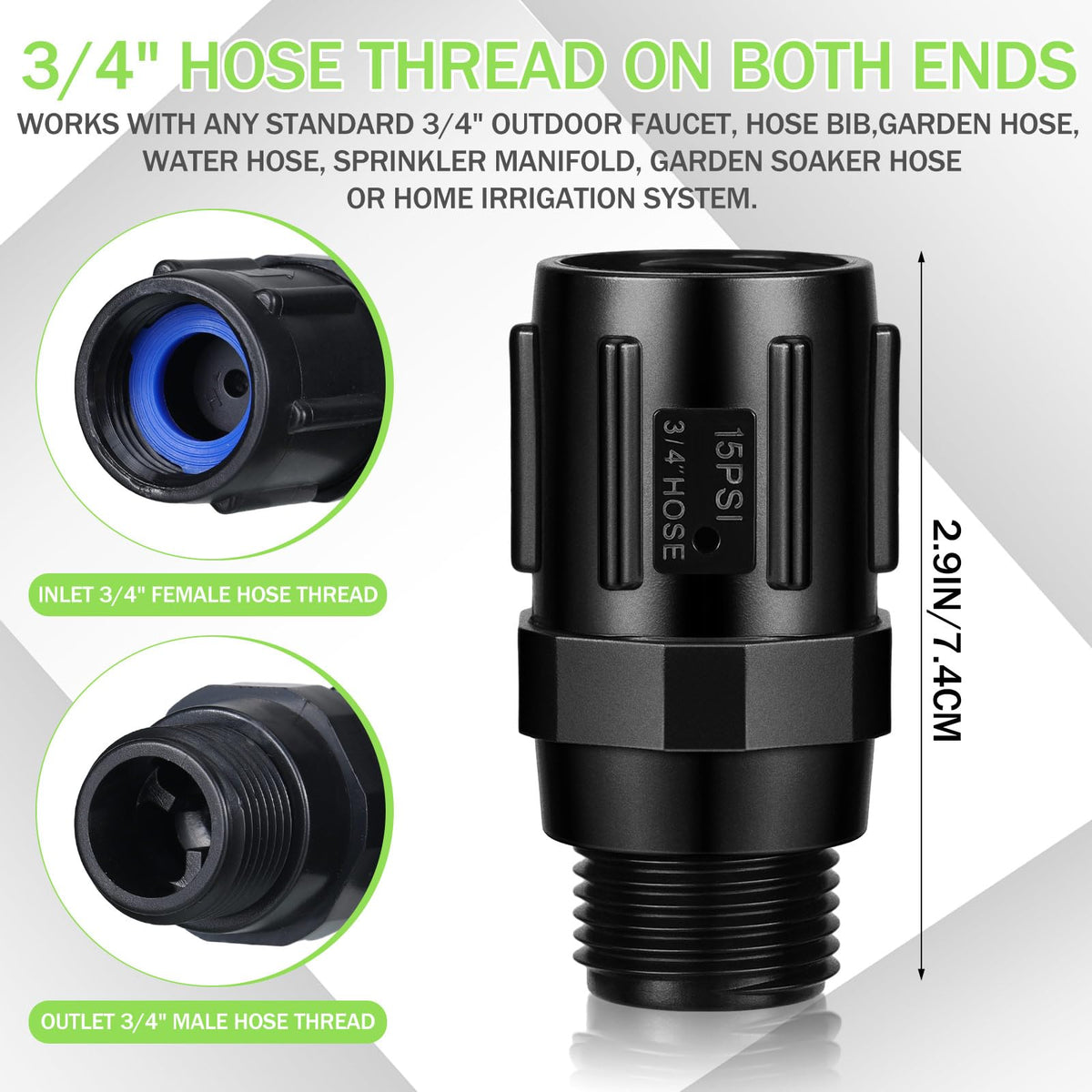 Tondiamo 15 PSI regulator outlet connection for standard hoses enables simple setup.