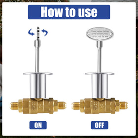 Tondiamo brass gas valve key with chrome plating, durable and corrosion-resistant.