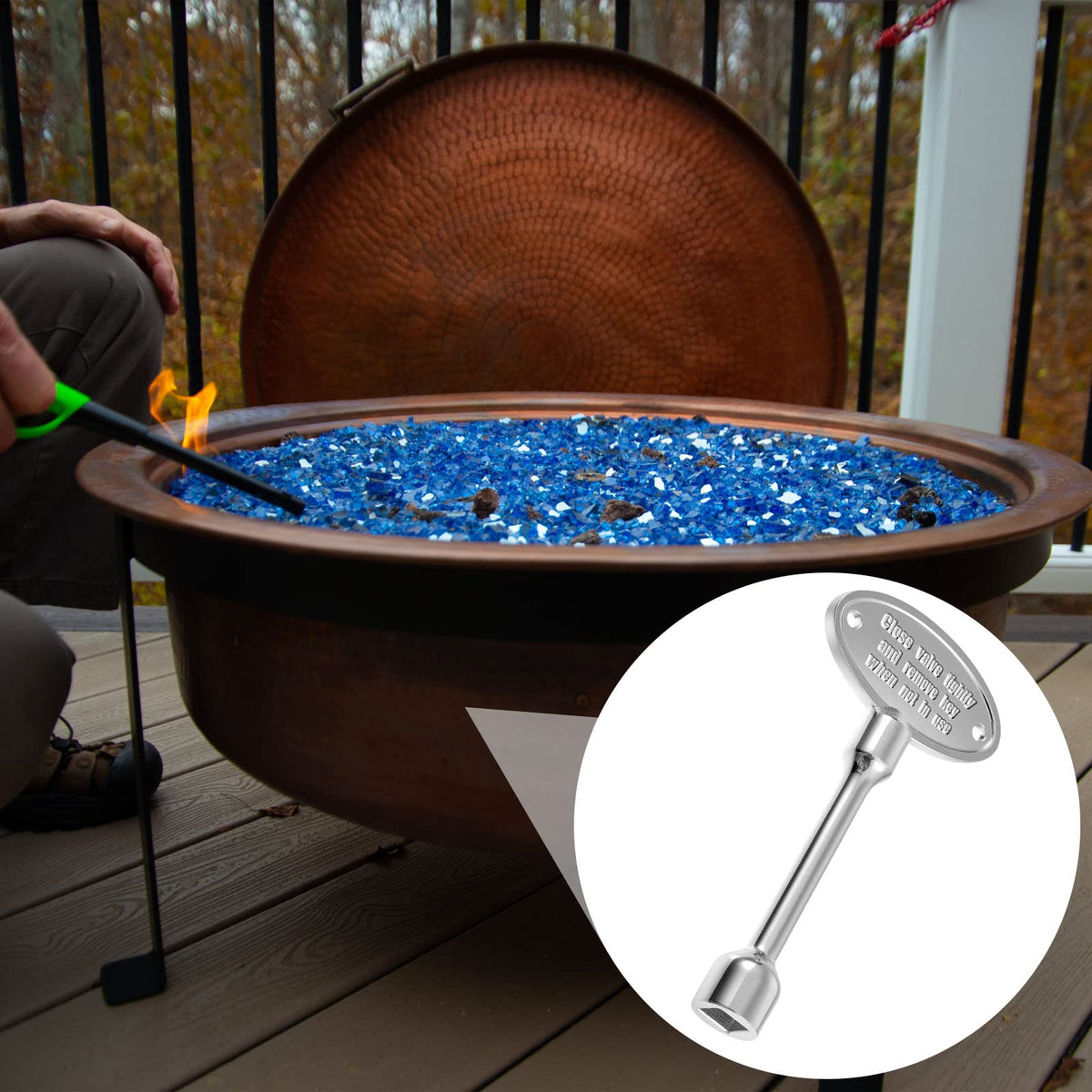 Tondiamo bright-colored decorative fireplace key, enhances visibility and quick locating.