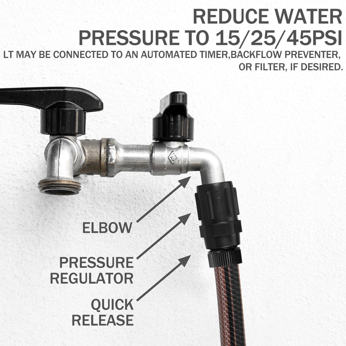 Tondiamo 3/4 inch compatibility enables easy hose and faucet integration.