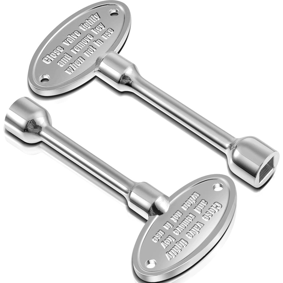 Tondiamo universal 3-inch gas valve key in brass-silver finish for versatile valve sizes.