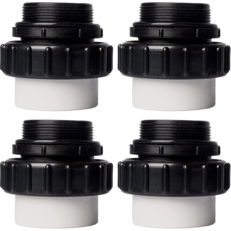 TonGass 2in MIP x 2in PVC hi-temp union assembly for secure pool pump connection