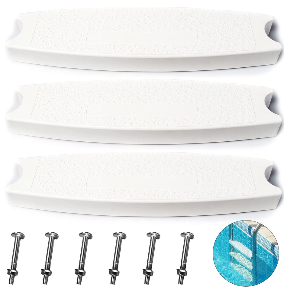 TonGass 3-pack 18in universal pool ladder rung white, durable replacement for pools