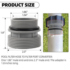 TonGass 40mm to 1-1/2in adapter connects standard ports with ease.