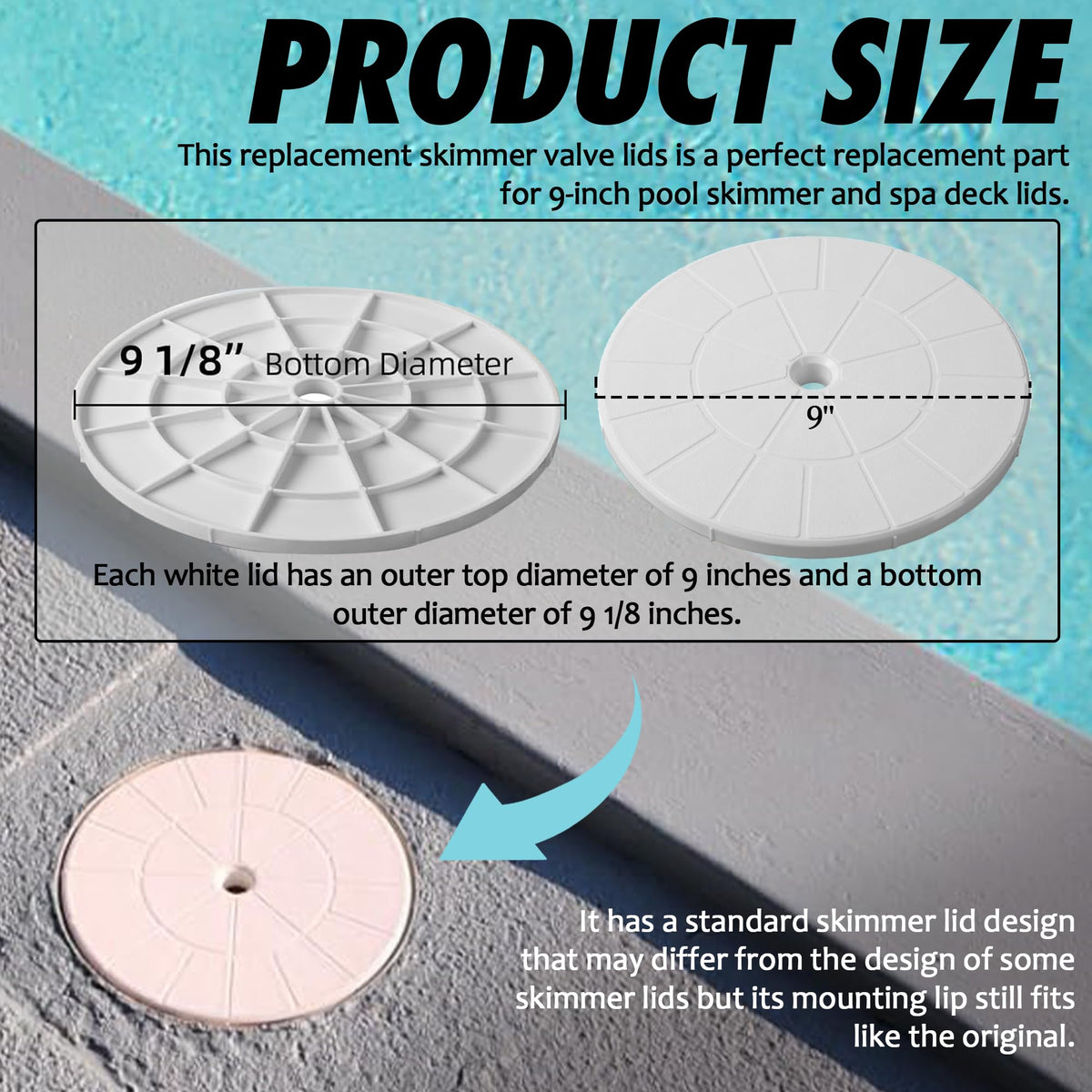 TongGass ABS durable skimmer lid for in-ground pools.