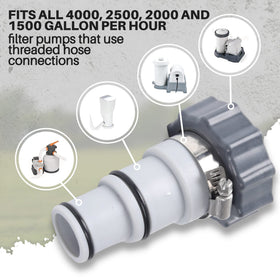 TonGass chlorine generator and salt system hose adapter enables reuse of existing hoses.