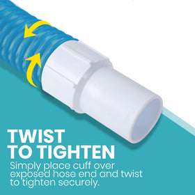 TonGass cuff end connection on hose for airtight seal