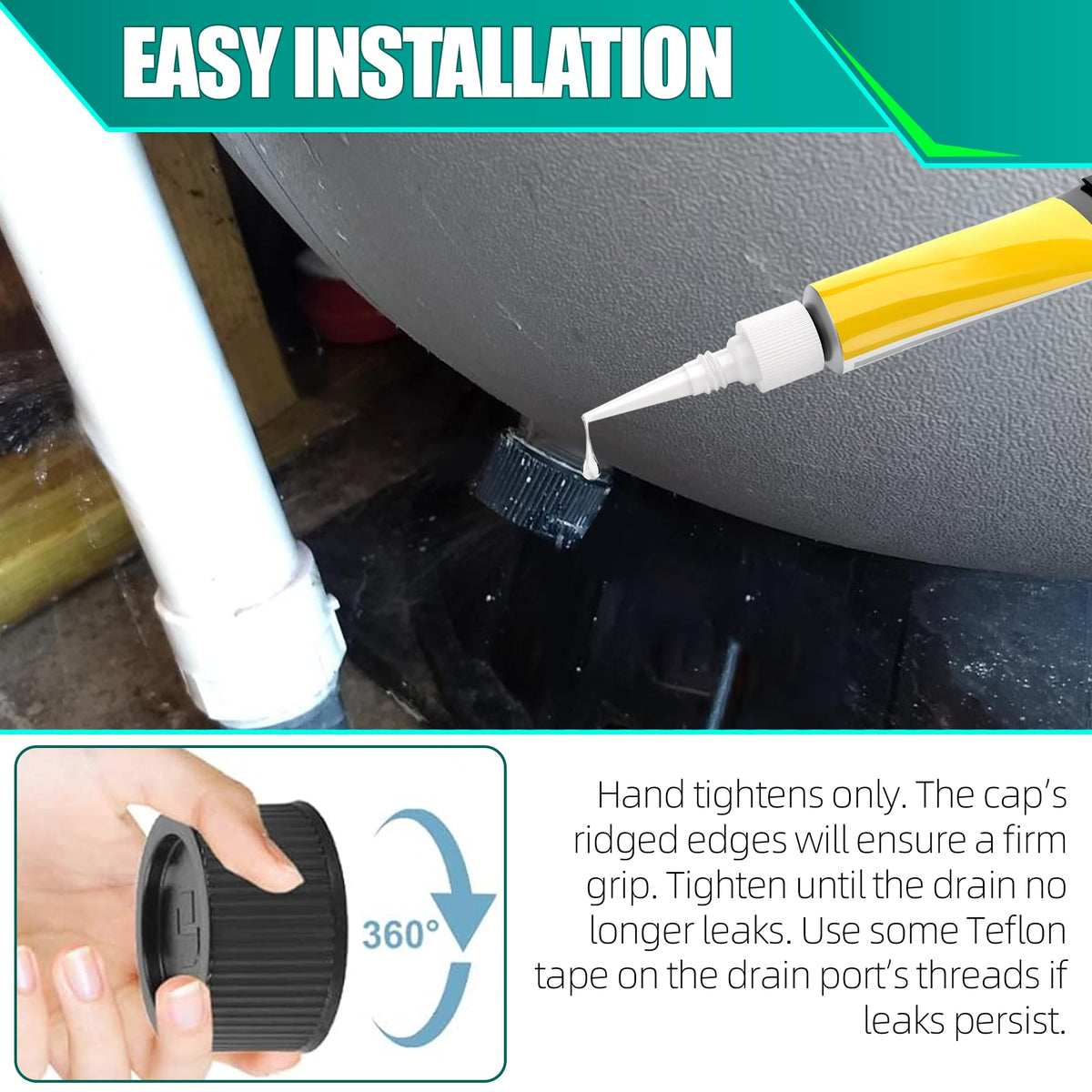 Durable plastic drain cap from TonGass for long-lasting pool filtration use.