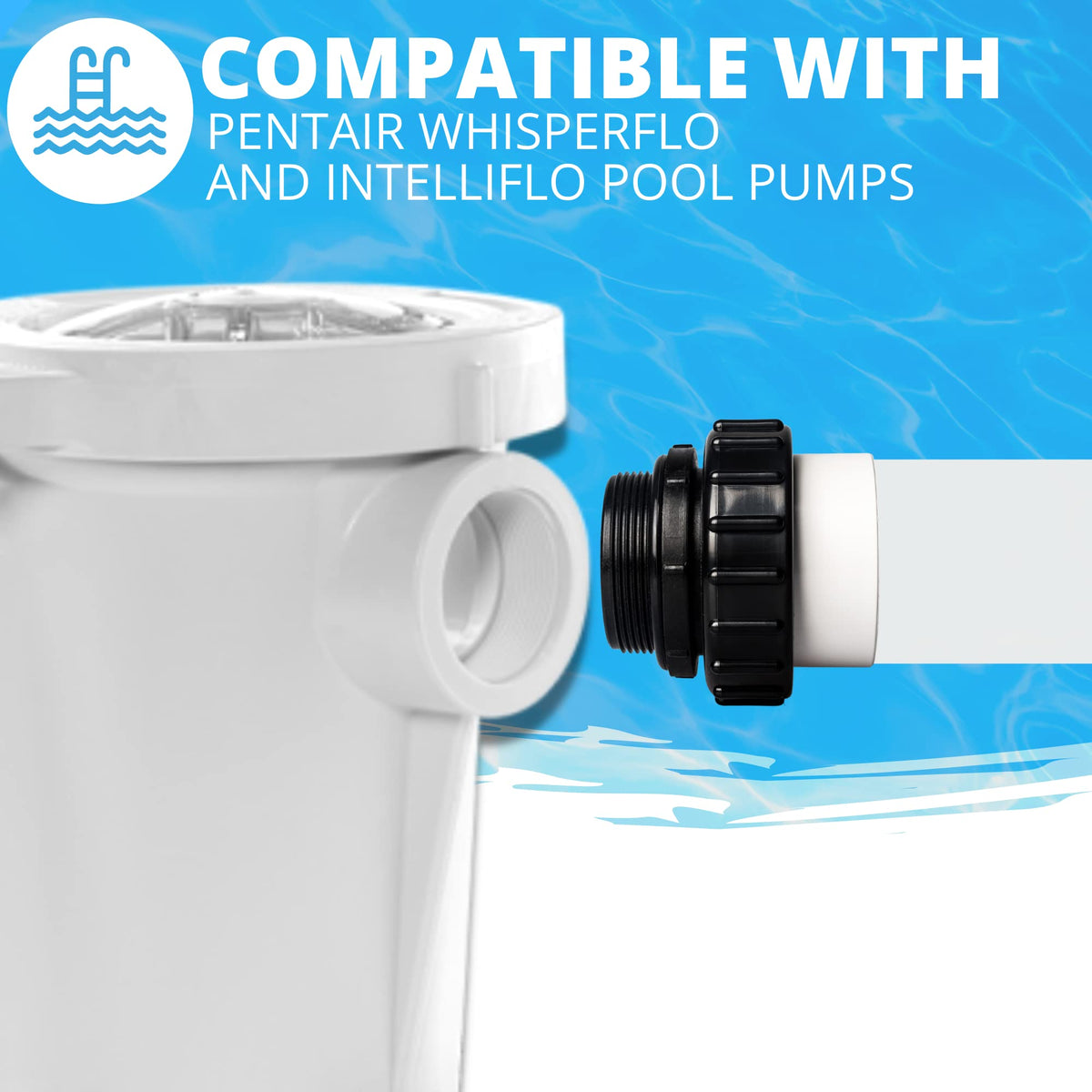 TonGass four-piece union pack for pool pump installations