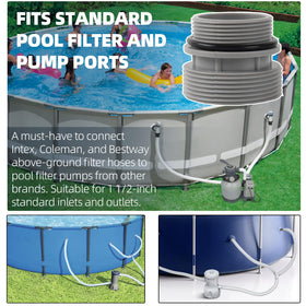 TonGass gray plastic pool adapter ready for standard pool fittings
