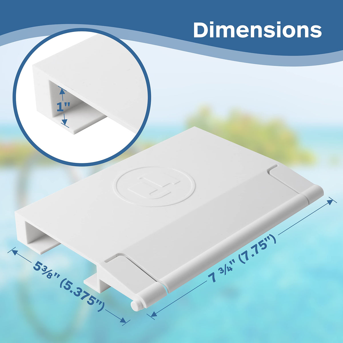 TonGass compatible skimmer weir door for SP1082–SP1086 enables tool-free swap