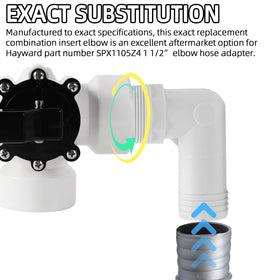 TonGass replacement fit for Hayward SPX1105Z4 improves compatibility with sand and DE filters.