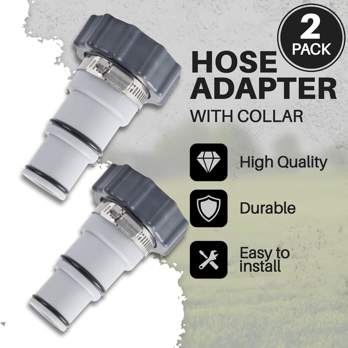 TonGass adapter fits 1.25 and 1.5 inch Intex hoses for upgrades