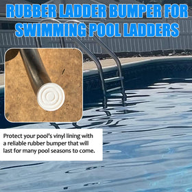 TonGass bumper in place on a pool ladder demonstrates quick, tool-free replacement.