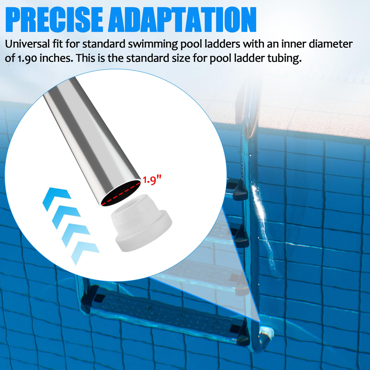 TonGass white bumper fits 1.90 inch ladder tubing for secure installation