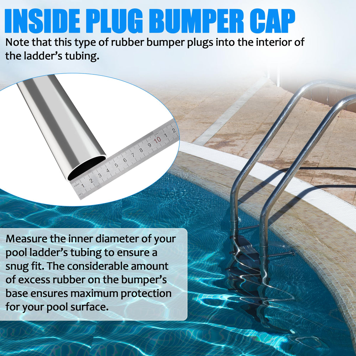 TonGass inner diameter 1.80 inch bumper ensures snug ladder plug fit