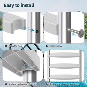 TonGass ladder rung set includes hardware for quick 3-rung installation