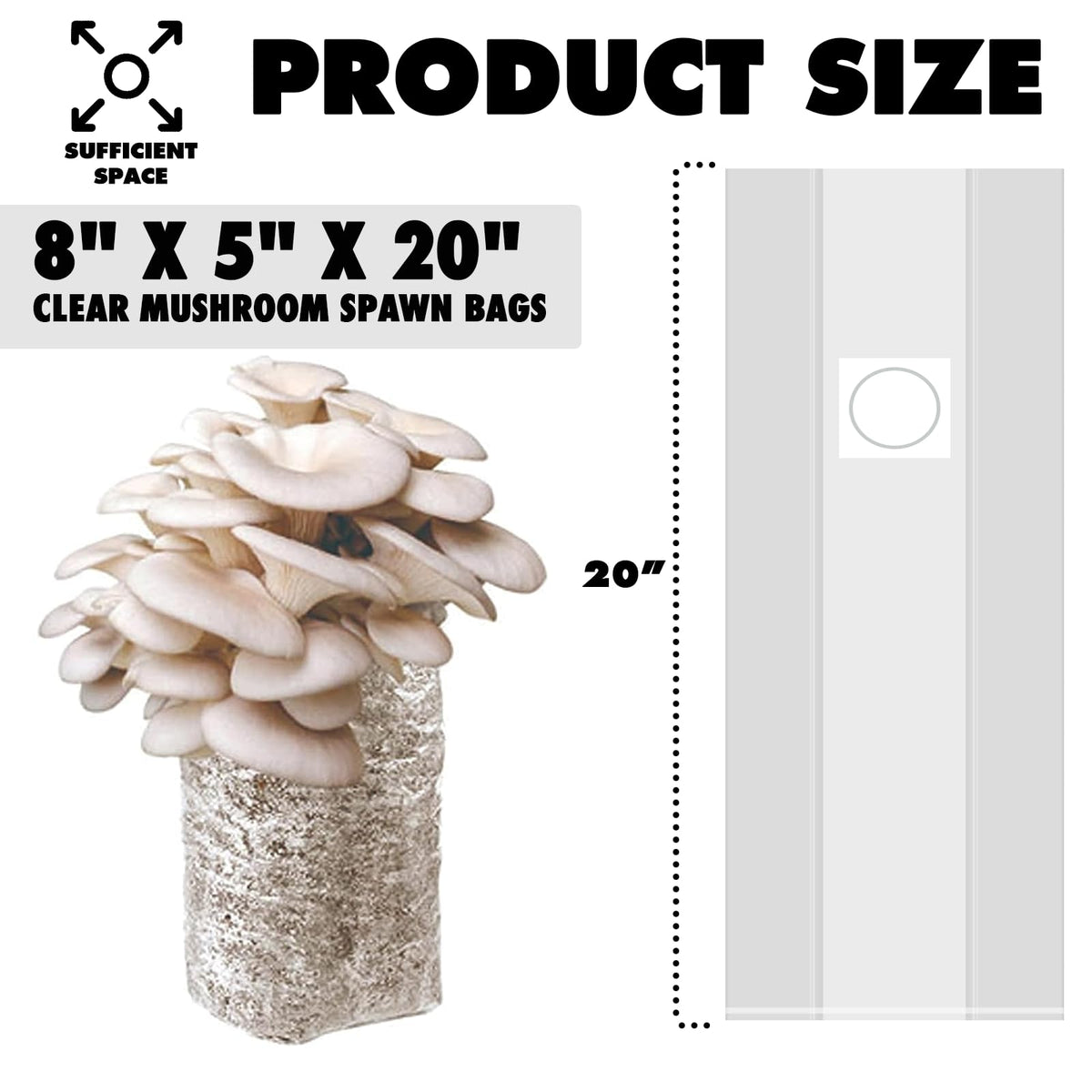 TonGass large mushroom bags ideal for spawn and storage