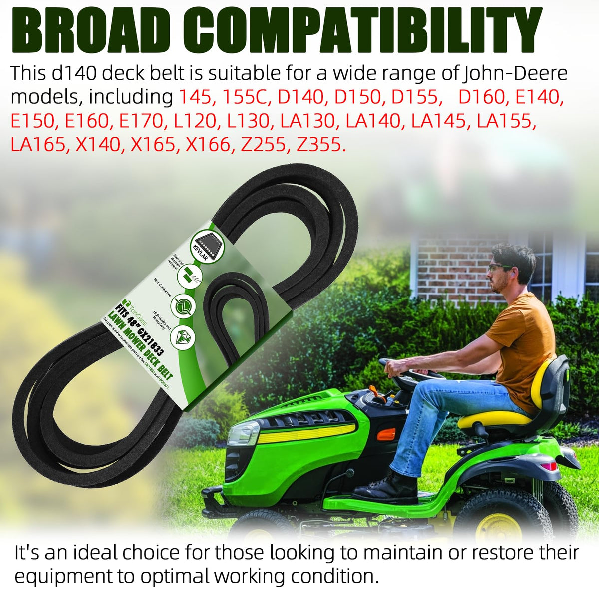 TonGass deck belt in use supports longer life and steady performance