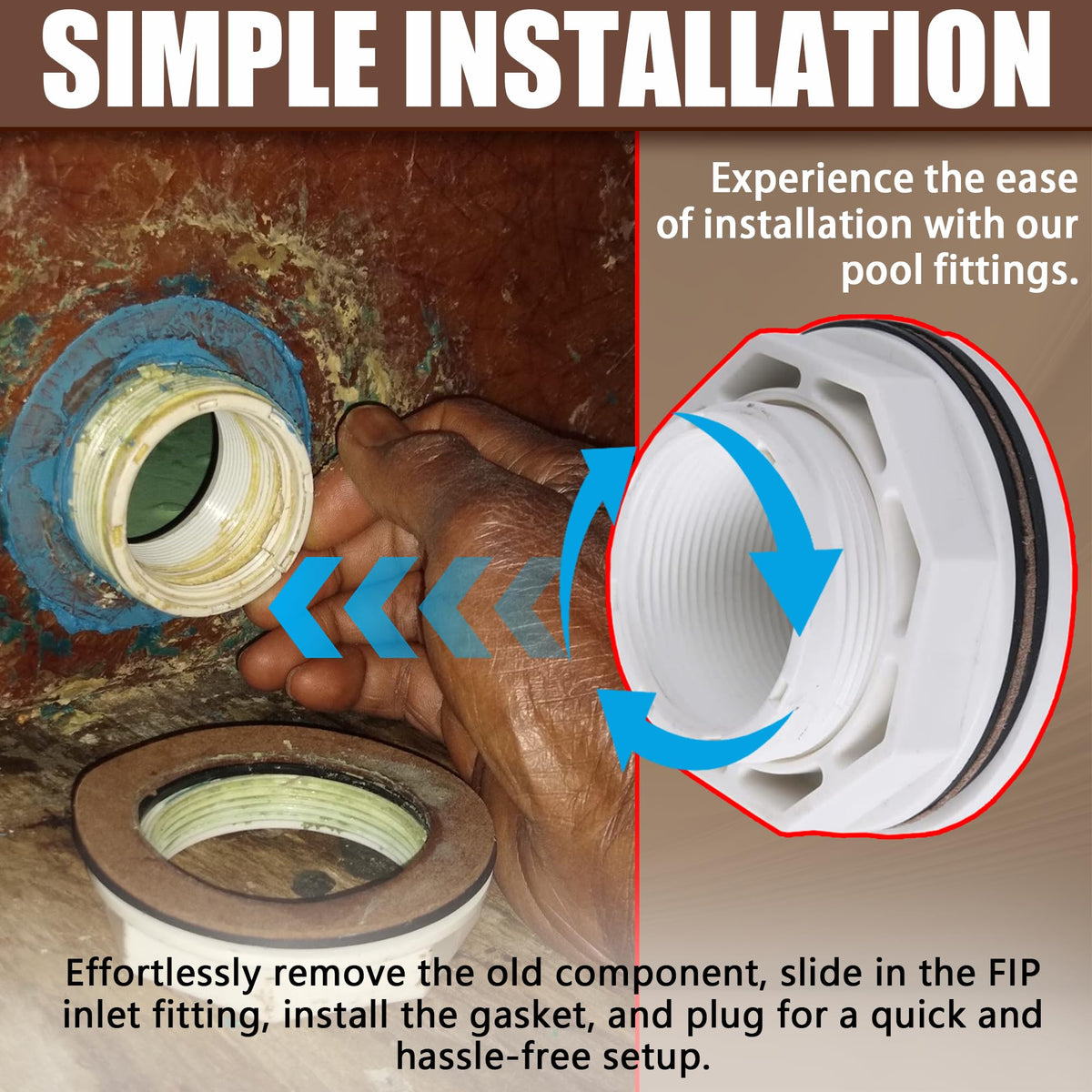 TonGass leak-proof design aids reliable pool plumbing for vinyl and fiberglass pools.