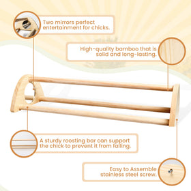 TonGass polished bamboo roosting bar combines durability and natural styling