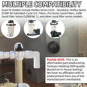 TonGass detailed barbed elbow ensures hose stays attached during pool filtration.