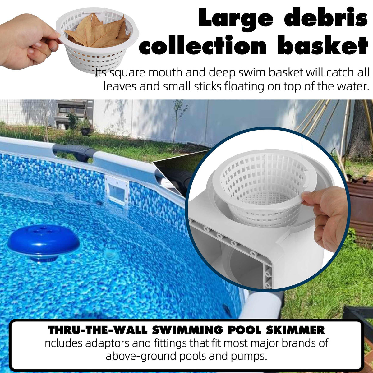 TonGass Skimmer Weir with durable ABS resists cracking in outdoor use.