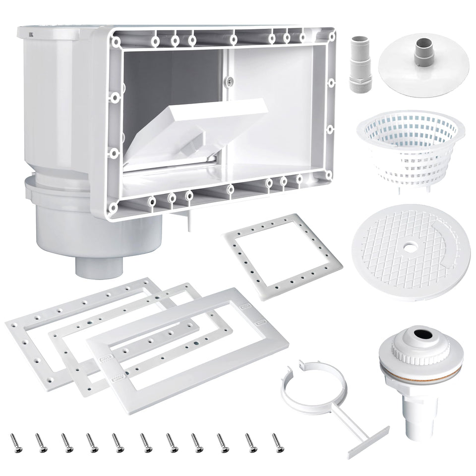 TonGass SP1091WM thru-wall skimmer kit ready for easy installation in above-ground pools