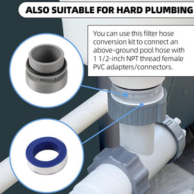 TonGass hard-plumbing-ready adapter for 1-1/2 inch threaded connections.
